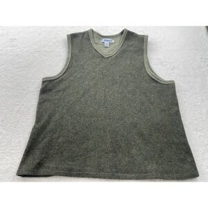Utility Sweater Vest‎ Men's XL Lambs Wool/ Green Made In USA Read Description